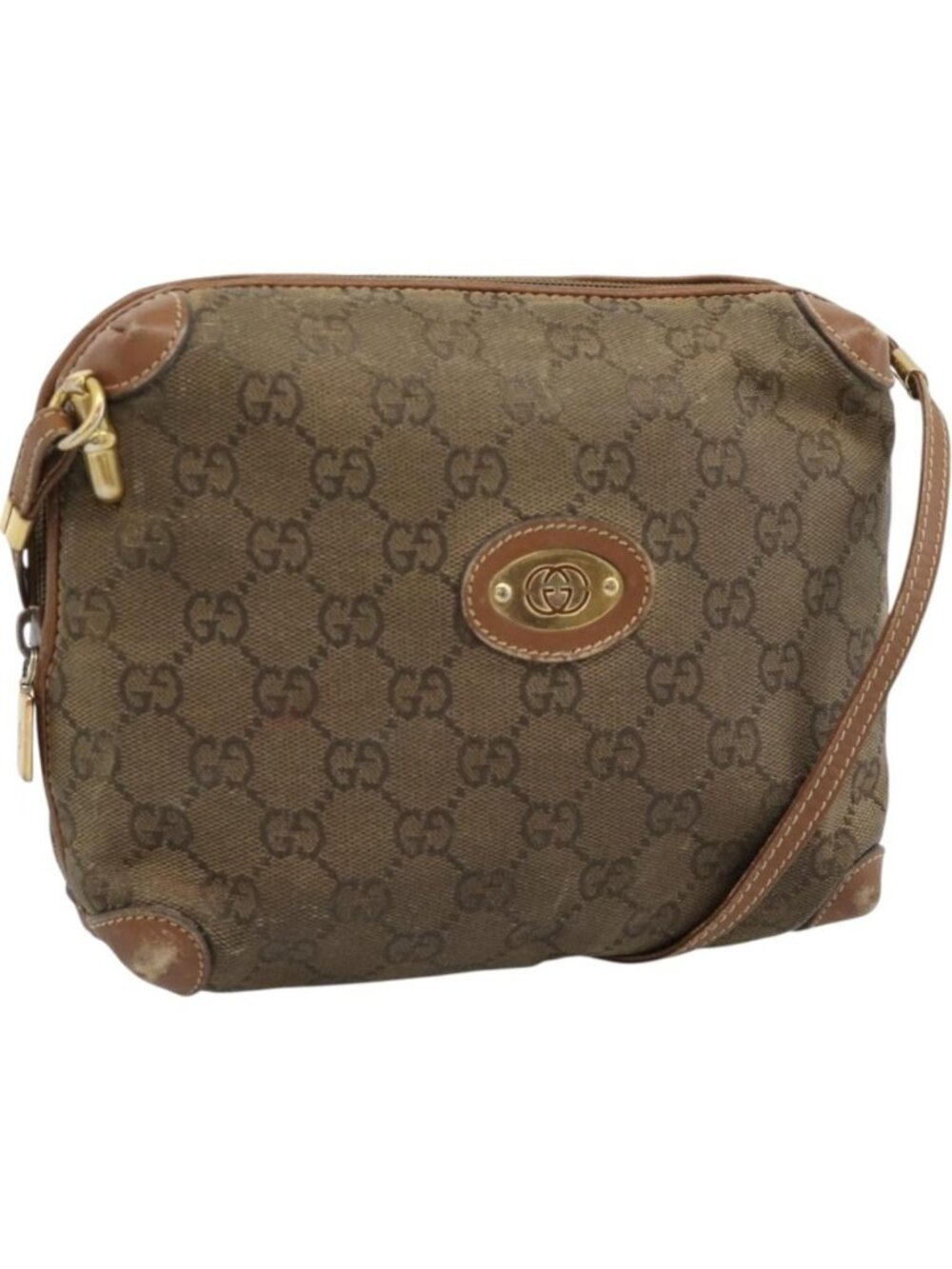 GUCCI Shoulder Bag Leather Beige Gold 007 115 4916